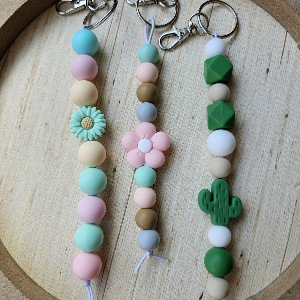 Colorful Beaded Keychain Set for Kids